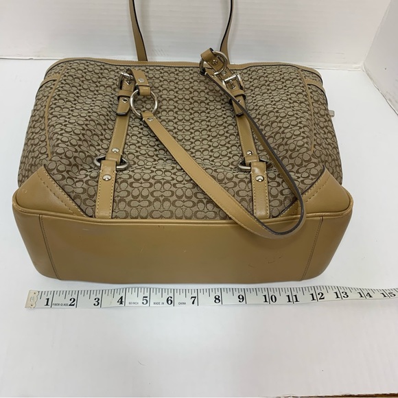 Coach Brown Signature Jacquard Monogram Tote Bag - Picture 11 of 13